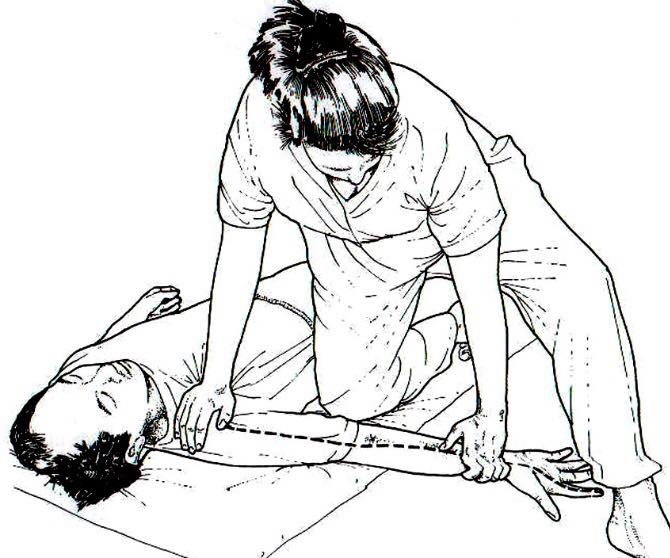 Schéma d'une position de shiatsu